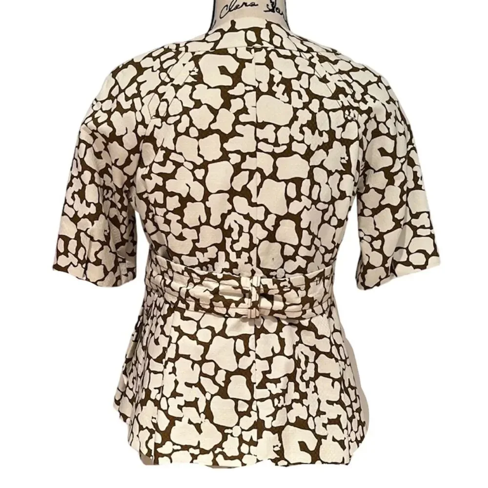 NWT J. Crew Collection Giraffe Safari Jacket brown & cream size 8